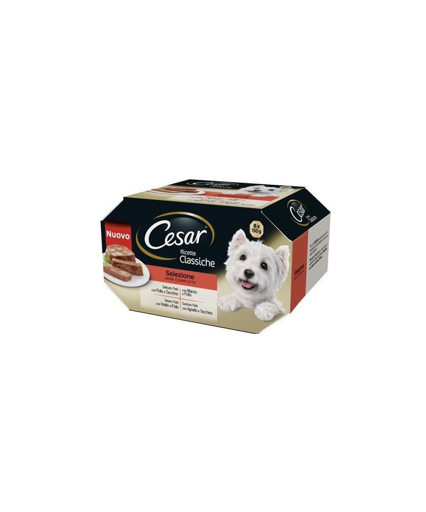 Cesar Ricette Classiche 8x150g Alimento Umido per Cane Cesar Ricette Classiche 8x150g Alimento Umido per Cane